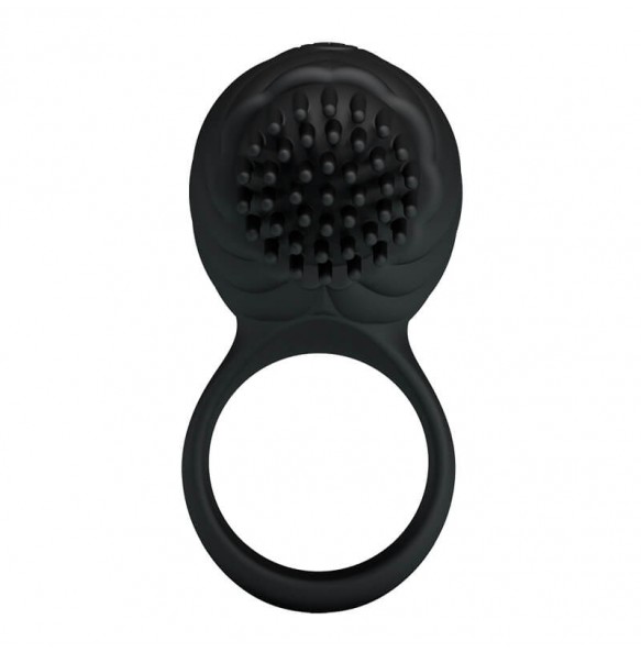 PRETTY LOVE Male Brush Type Rotational Delay Cock Ring (Chargeable - Black)